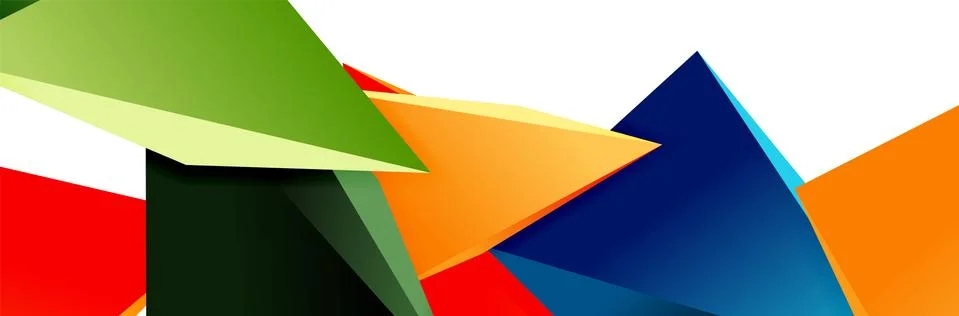 Triangle mosaic abstract background, 3d triangular low poly shapes. Geometric Stock Illustration