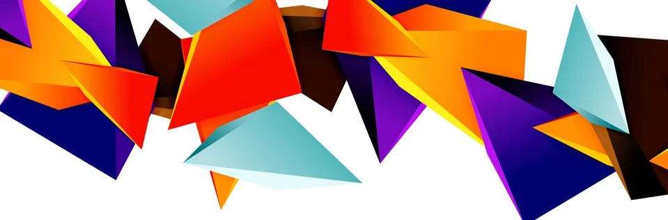 Triangle mosaic abstract background, 3d triangular low poly shapes. Geometric 스톡 일러스트