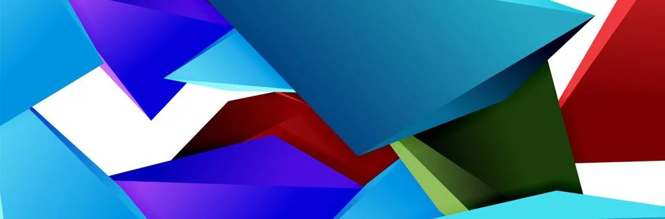 Triangle mosaic abstract background, 3d triangular low poly shapes. Geometric Illustrazione stock