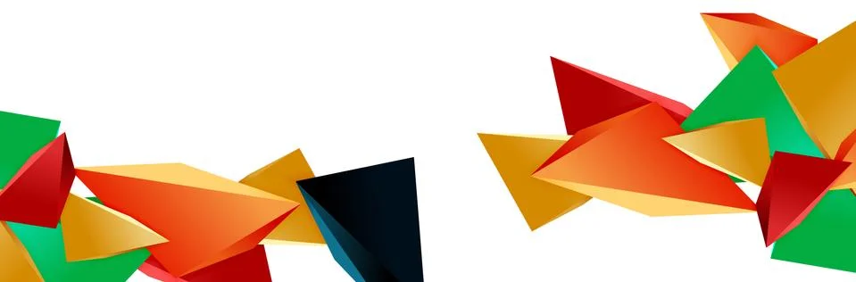 Triangle mosaic abstract background, 3d triangular low poly shapes. Geometric Stockillustratie
