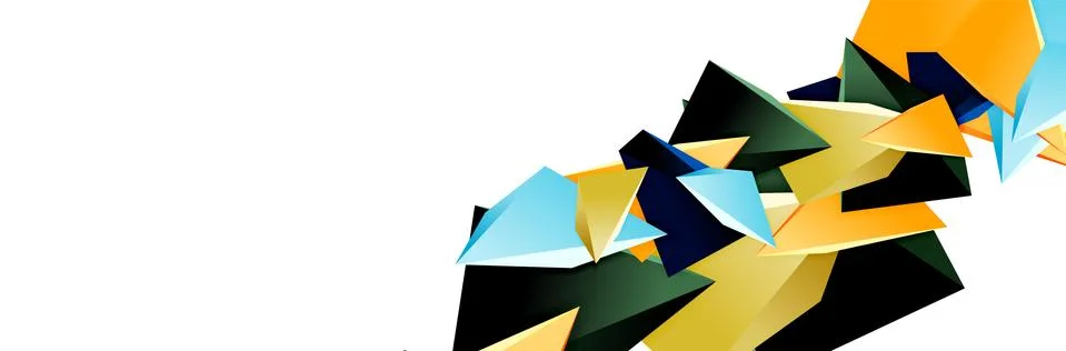 Triangle mosaic abstract background, 3d triangular low poly shapes. Geometric イラスト素材