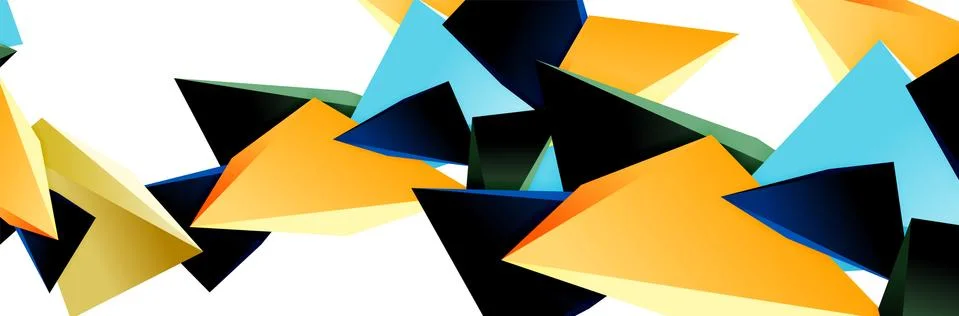 Triangle mosaic abstract background, 3d triangular low poly shapes. Geometric Illustrazione stock