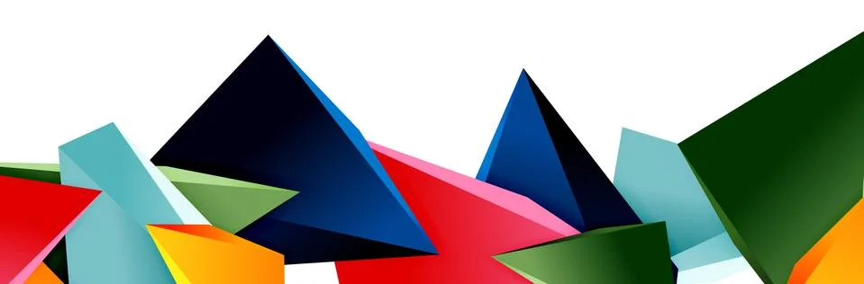 Triangle mosaic abstract background, 3d triangular low poly shapes. Geometric Illustrazione stock