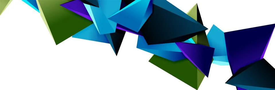 Triangle mosaic abstract background, 3d triangular low poly shapes. Geometric 스톡 일러스트