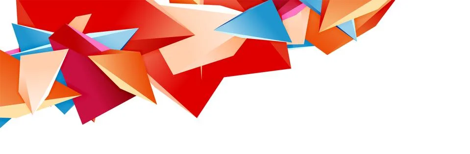 Triangle mosaic abstract background, 3d triangular low poly shapes. Geometric Stock Illustration