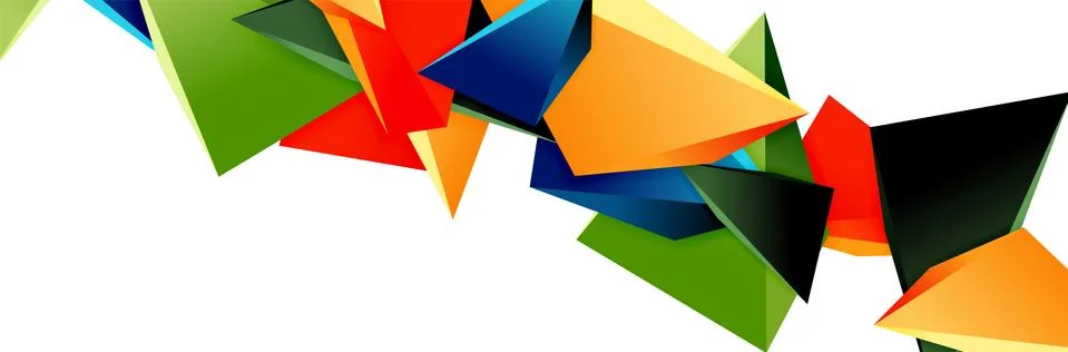 Triangle mosaic abstract background, 3d triangular low poly shapes. Geometric Illustrazione stock