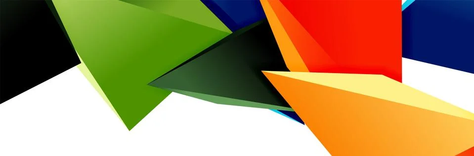 Triangle mosaic abstract background, 3d triangular low poly shapes. Geometric Illustrazione stock
