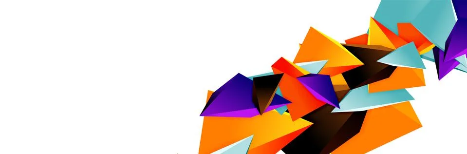Triangle mosaic abstract background, 3d triangular low poly shapes. Geometric Illustrazione stock