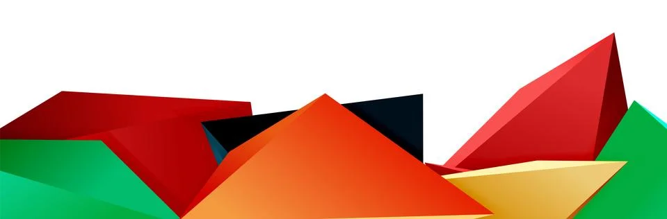 Triangle mosaic abstract background, 3d triangular low poly shapes. Geometric Stock Illustration