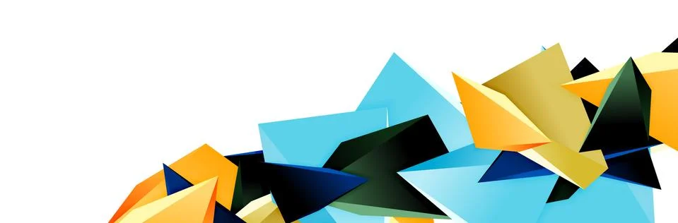 Triangle mosaic abstract background, 3d triangular low poly shapes. Geometric Stockillustratie