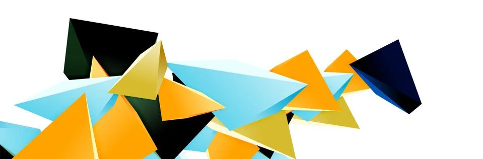 Triangle mosaic abstract background, 3d triangular low poly shapes. Geometric Ilustração Stock
