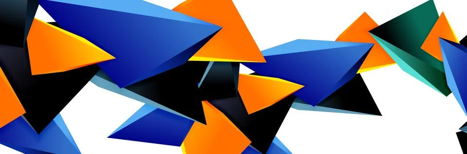 Triangle mosaic abstract background, 3d triangular low poly shapes. Geometric Illustrazione stock