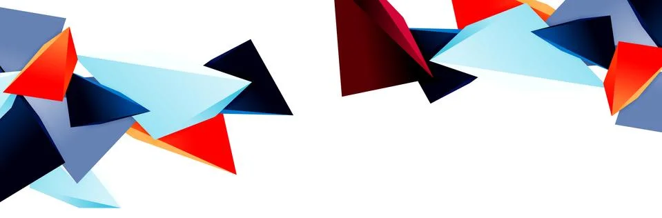 Triangle mosaic abstract background, 3d triangular low poly shapes. Geometric Stock Illustration