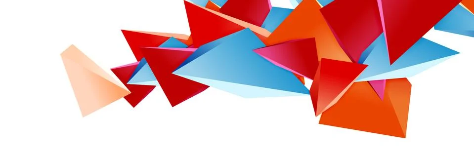 Triangle mosaic abstract background, 3d triangular low poly shapes. Geometric Illustrazione stock