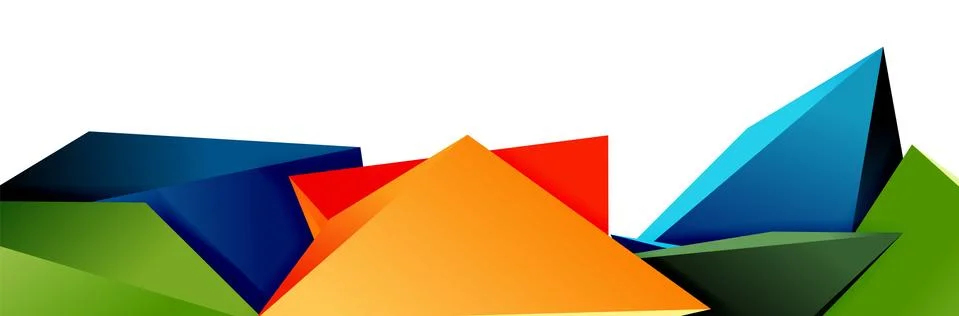 Triangle mosaic abstract background, 3d triangular low poly shapes. Geometric イラスト素材