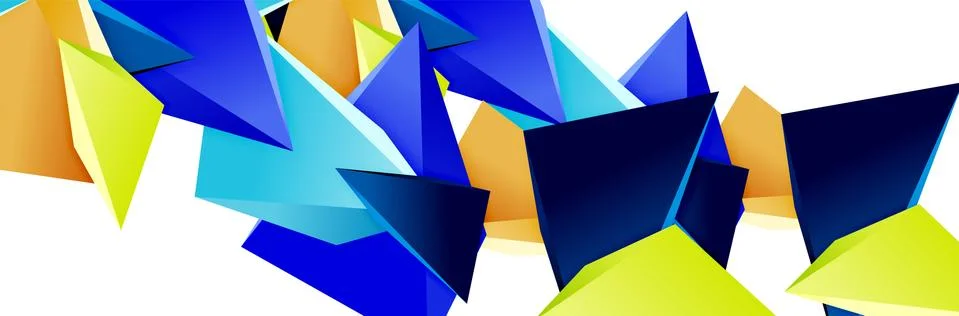 Triangle mosaic abstract background, 3d triangular low poly shapes. Geometric Ilustração Stock