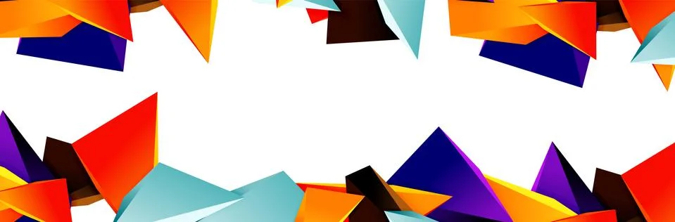 Triangle mosaic abstract background, 3d triangular low poly shapes. Geometric 스톡 일러스트