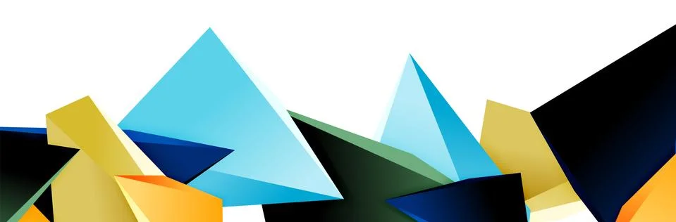 Triangle mosaic abstract background, 3d triangular low poly shapes. Geometric イラスト素材