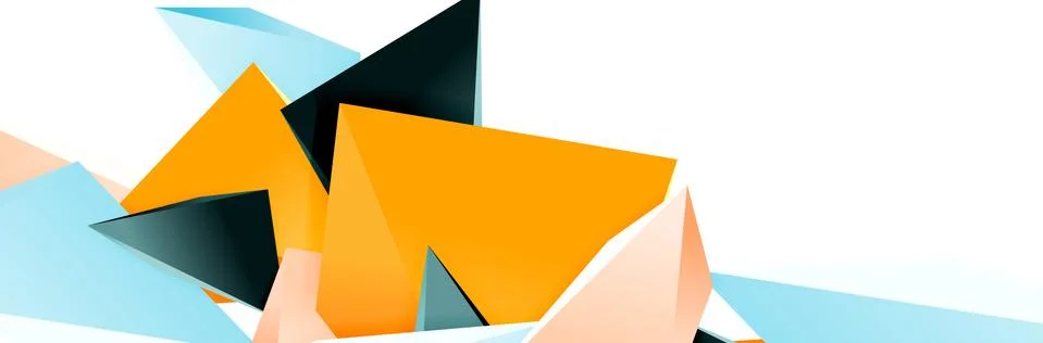 Triangle mosaic abstract background, 3d triangular low poly shapes. Geometric Stock Illustration