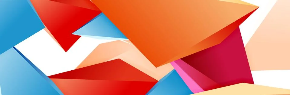 Triangle mosaic abstract background, 3d triangular low poly shapes. Geometric Ilustração Stock