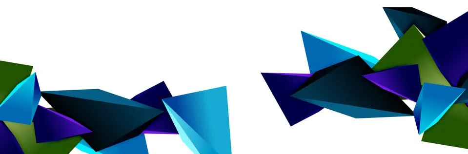 Triangle mosaic abstract background, 3d triangular low poly shapes. Geometric Stock Illustration