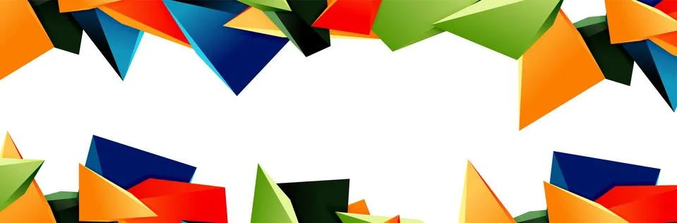 Triangle mosaic abstract background, 3d triangular low poly shapes. Geometric Ilustração Stock