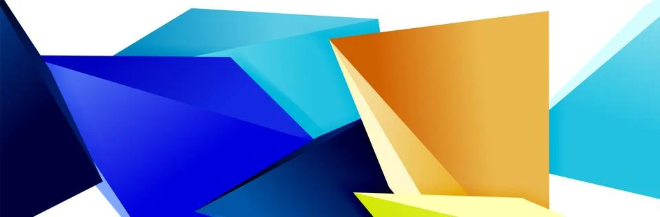 Triangle mosaic abstract background, 3d triangular low poly shapes. Geometric Stock Illustration