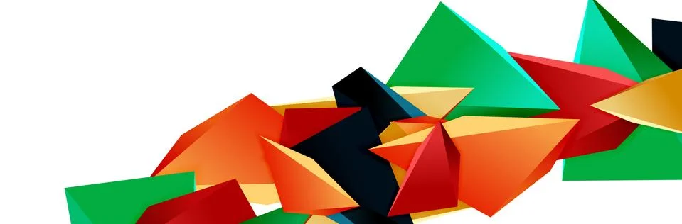 Triangle mosaic abstract background, 3d triangular low poly shapes. Geometric Illustrazione stock