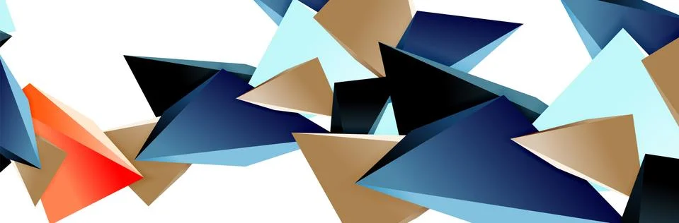 Triangle mosaic abstract background, 3d triangular low poly shapes. Geometric Illustrazione stock