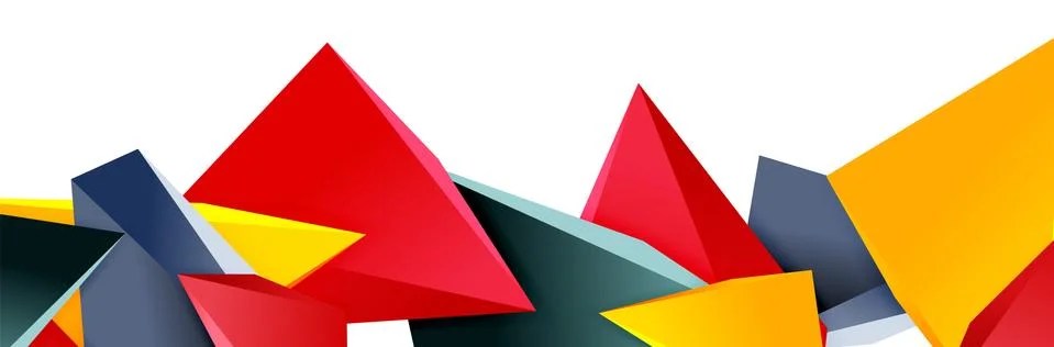 Triangle mosaic abstract background, 3d triangular low poly shapes. Geometric Stock Illustration