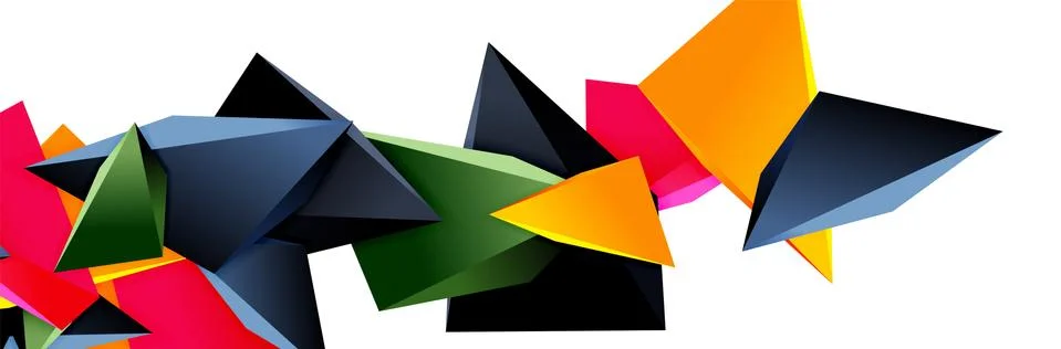 Triangle mosaic abstract background, 3d triangular low poly shapes. Geometric イラスト素材