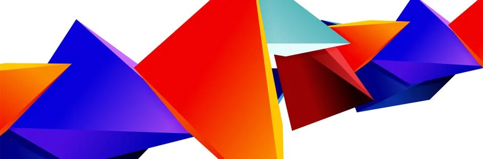 Triangle mosaic abstract background, 3d triangular low poly shapes. Geometric Stockillustratie