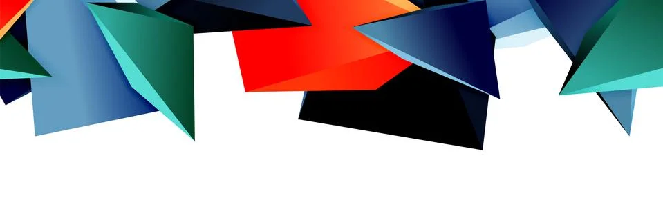 Triangle mosaic abstract background, 3d triangular low poly shapes. Geometric Stock Illustration