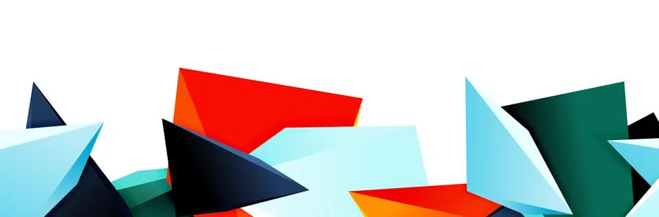 Triangle mosaic abstract background, 3d triangular low poly shapes. Geometric Stock Illustration