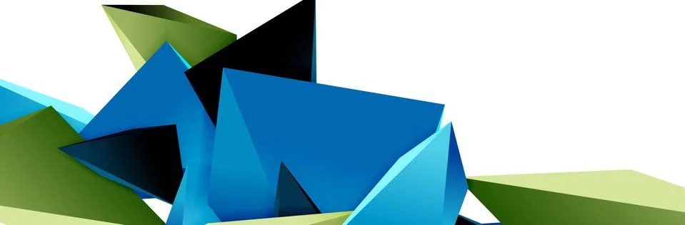 Triangle mosaic abstract background, 3d triangular low poly shapes. Geometric Stock Illustration