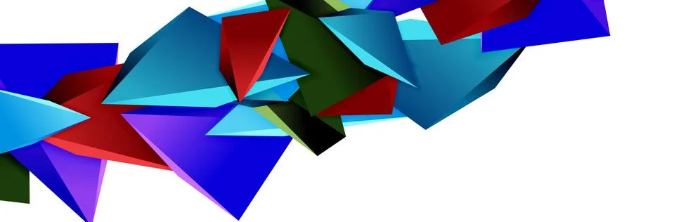 Triangle mosaic abstract background, 3d triangular low poly shapes. Geometric Stockillustratie