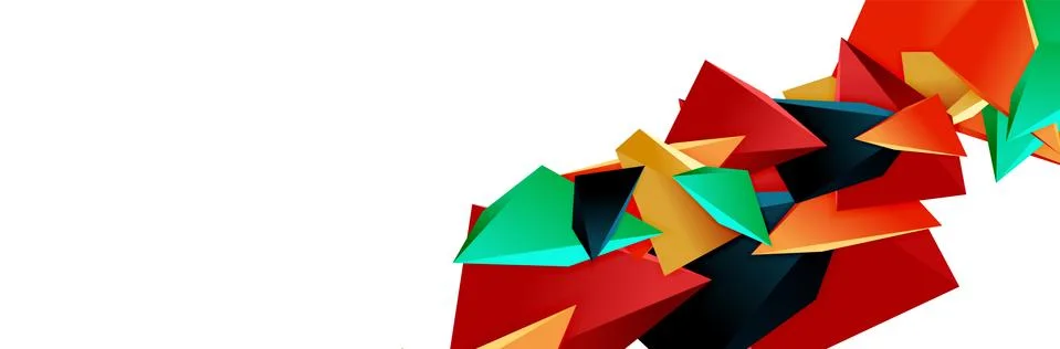 Triangle mosaic abstract background, 3d triangular low poly shapes. Geometric Illustrazione stock