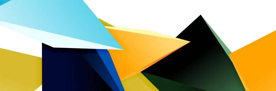 Triangle mosaic abstract background, 3d triangular low poly shapes. Geometric Stock Illustration