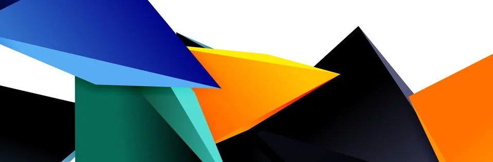 Triangle mosaic abstract background, 3d triangular low poly shapes. Geometric Ilustração Stock