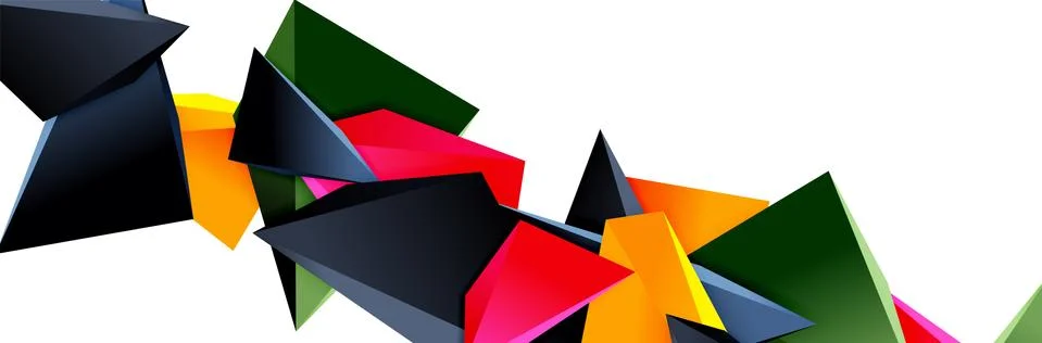Triangle mosaic abstract background, 3d triangular low poly shapes. Geometric イラスト素材