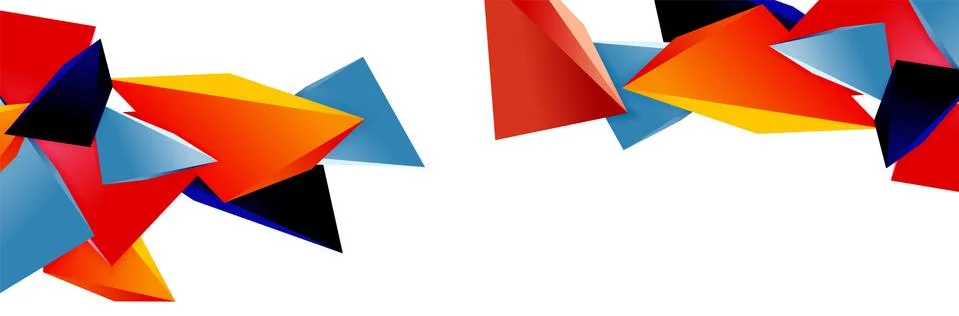 Triangle mosaic abstract background, 3d triangular low poly shapes. Geometric Stock Illustration