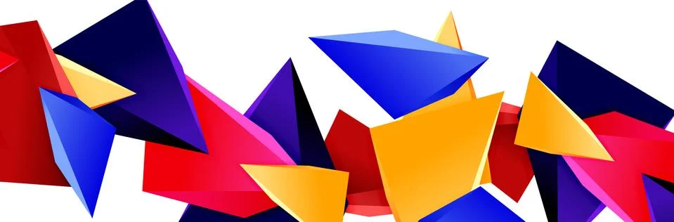 Triangle mosaic abstract background, 3d triangular low poly shapes. Geometric Illustrazione stock