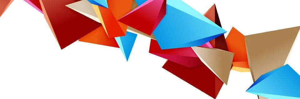 Triangle mosaic abstract background, 3d triangular low poly shapes. Geometric 스톡 일러스트