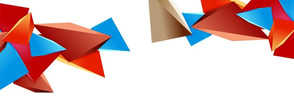 Triangle mosaic abstract background, 3d triangular low poly shapes. Geometric Stock Illustration