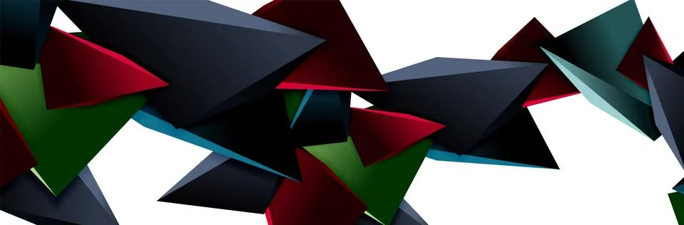 Triangle mosaic abstract background, 3d triangular low poly shapes. Geometric Stock Illustration