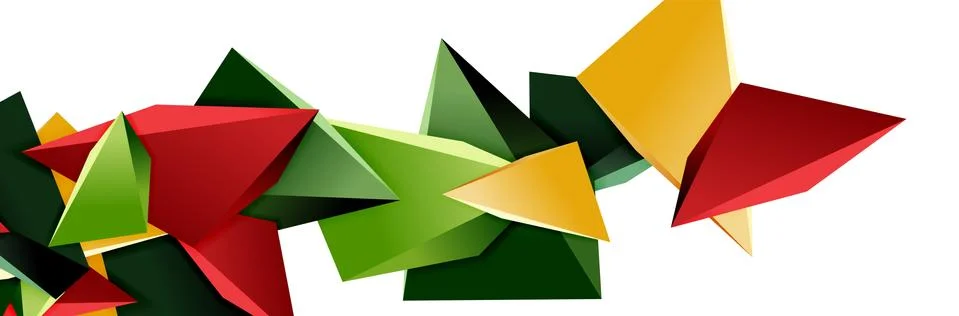 Triangle mosaic abstract background, 3d triangular low poly shapes. Geometric Stock Illustration