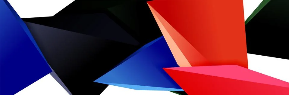 Triangle mosaic abstract background, 3d triangular low poly shapes. Geometric Stock Illustration