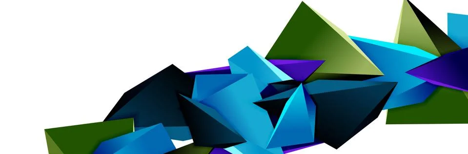 Triangle mosaic abstract background, 3d triangular low poly shapes. Geometric Illustrazione stock