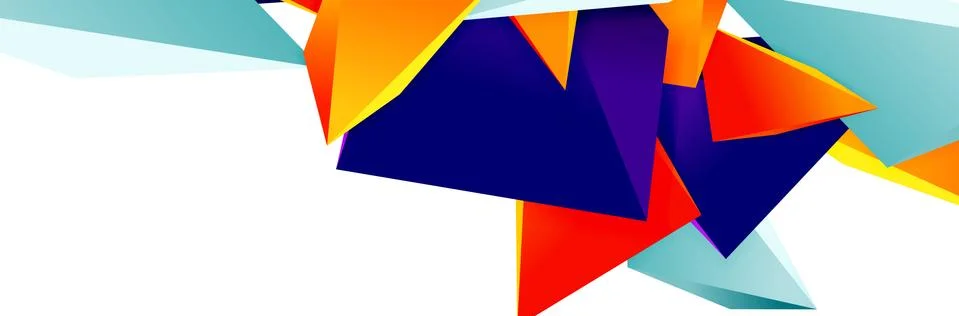 Triangle mosaic abstract background, 3d triangular low poly shapes. Geometric Ilustração Stock
