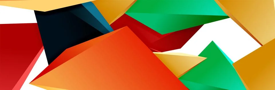 Triangle mosaic abstract background, 3d triangular low poly shapes. Geometric イラスト素材